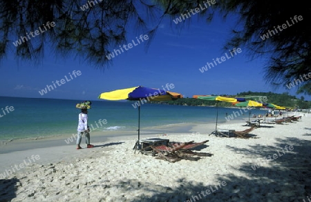 the beach at the coast of the Town of Sihanoukville in cambodia in southeastasia. 