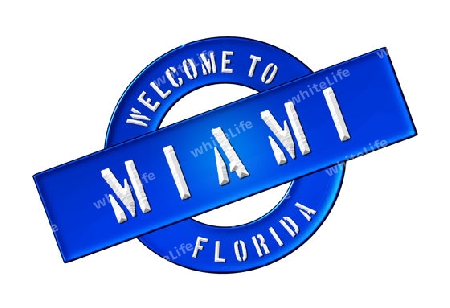 Illustration of WELCOME TO MIAMI as Banner for your presentation, website, inviting...