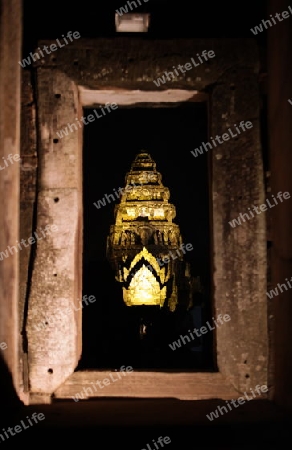 Die Khmer Tempel Anlage von Phimai bei Khorat in der provinz Nakhon Ratchasima im Nordosten von Thailand im Suedwesten von Thailand in Suedostasien. 