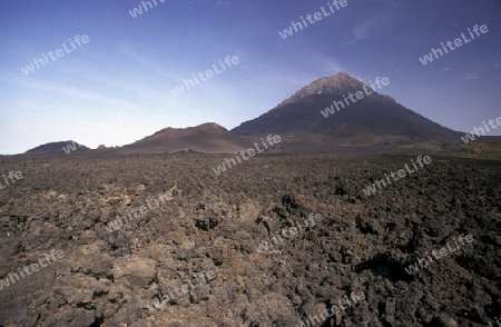 The Volcano Fogo on the Island Fogo on Cape Verde in the Atlantic Ocean in Africa.