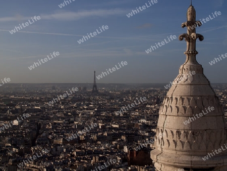 Blick von Sacr?-C?ur de Montmartre Richtung Eiffelturm