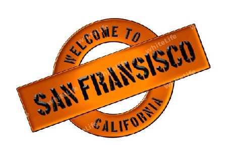 Illustration of WELCOME TO SAN FRANSISCO as Banner for your presentation, website, inviting...