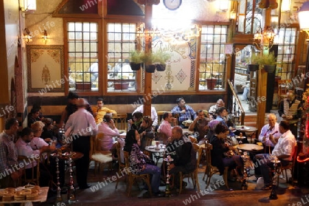  Ein traditionelles Cafe im Souq und Altstadt von Damaskus in der Hauptstadt von Syrien. 