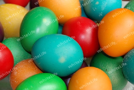 Colourful painted Easter eggs