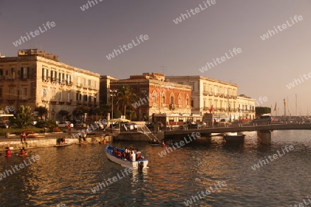 the old Town of Siracusa in Sicily in south Italy in Europe.