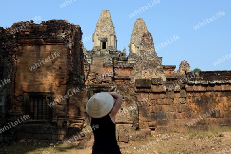 The Temple of  Pre Rup in the Temple City of Angkor near the City of Siem Riep in the west of Cambodia.