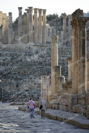 the Roman Ruins of Jerash in the north of Amann in Jordan in the middle east.