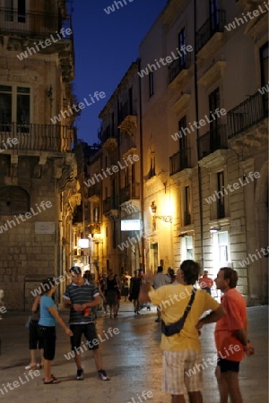 the old Town of Siracusa in Sicily in south Italy in Europe.