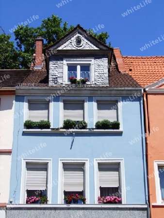 blaue Fassade