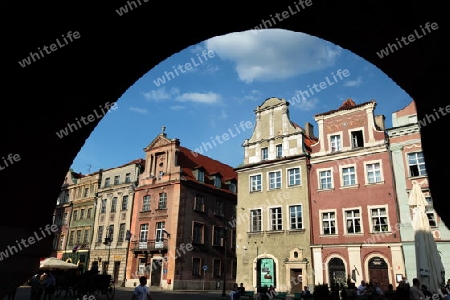 Der  Stray Rynek Platz  in der Altstadt von Poznan im westen von Polen. 