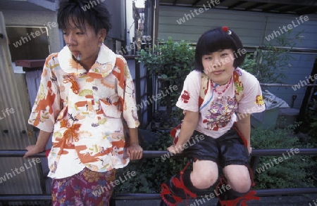 the revolucionary Rainbowkids in a squre in the City centre of Tokyo in Japan in Asia,



