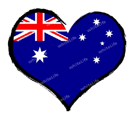 Australia - The beloved country as a symbolic representation as heart - Das geliebte Land als symbolische Darstellung als Herz