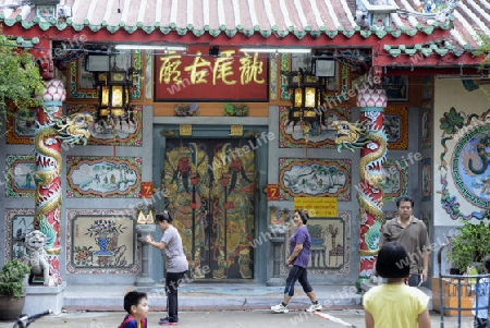 Ein Chinesischer Tempel im China Town in der Stadt Bangkok in Thailand in Suedostasien.