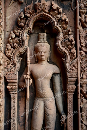 The Tempel Ruin of  Banteay Srei about 32 Km north of the Temple City of Angkor near the City of Siem Riep in the west of Cambodia.