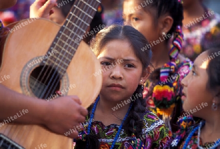 childer at a dance shoe in the old town in the city of Antigua in Guatemala in central America.   