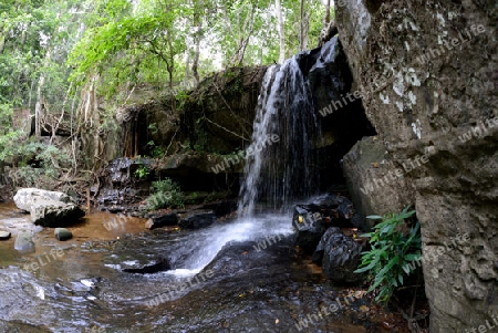 The River at the Tempel Ruin of  Kbal Spean 50 Km northeast of in the Temple City of Angkor near the City of Siem Riep in the west of Cambodia.