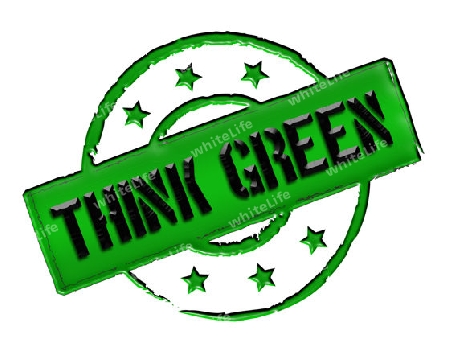 Sign, symbol, stamp or icon for your presentation, for websites and many more named THINK GREEN