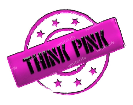 Sign, symbol, stamp or icon for your presentation, for websites and many more named THINK PINK