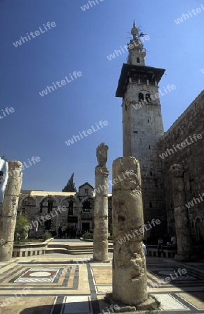 Die Umayyad Moschee in der Hauptstadt Damaskus in Syrien im Nahen Osten.