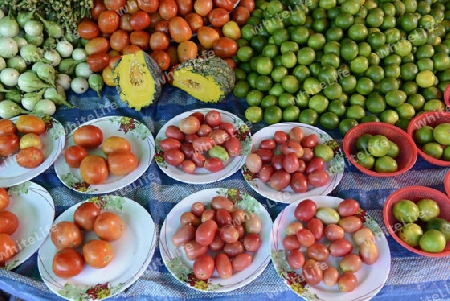 Gemuese auf einem Regional Markt auf der Insel Phuket im sueden von Thailand in Suedostasien.