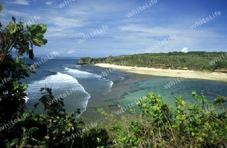 Ein Strand bei Padang im sueden von Bali auf der Insel Bali in Indonesien. 