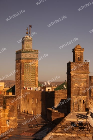 The Medina of old City in the historical Town of Fes in Morocco in north Africa.