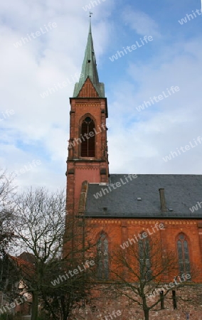 Detail view of a beautiful church in Ladenburg, Germany     Detailansicht von einer sch?nen Kirche in Ladenburg,Deutschland