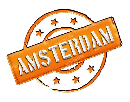 Sign and stamp for your presentation, for websites and many more named Amsterdam