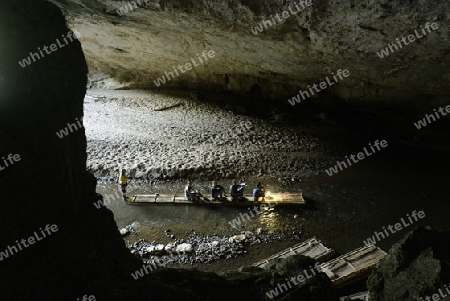 Die Hoehle Cave Pangmapha in der Bergregion von Soppong im norden von Thailand in Suedostasien.