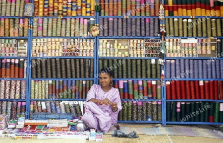 a shop in the market in the town of anjuan in the province Goa in India.