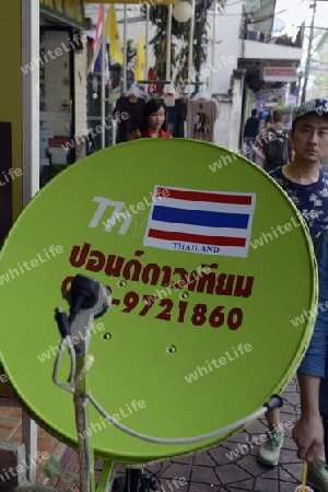 Ein Sataliten Empfang im Stadtteil Banglamphu in der Hauptstadt Bangkok von Thailand in Suedostasien.