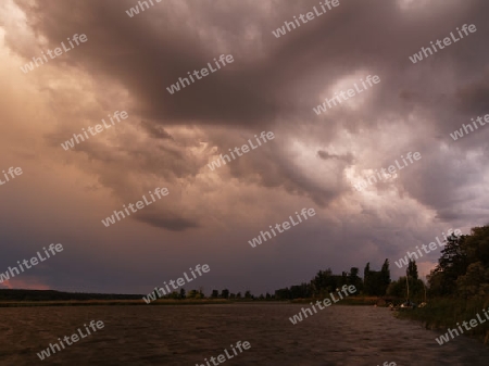 Gewittersturm ueber dem Oberuckersee, Schorfheide, Brandenburg