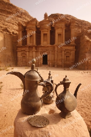 the Monastery  in the Temple city of Petra in Jordan in the middle east.