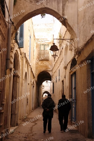 Afrika, Nordafrika, Tunesien, Tunis
Eine Gasse in der Medina mit dem Markt oder Souq in der Altstadt der Tunesischen Hauptstadt Tunis



