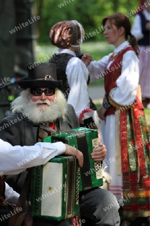 a Summer Festival in a Parc in the old City of Vilnius in the Baltic State of Lithuania,  