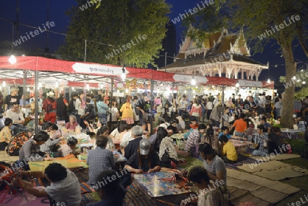 Menschen bei kreativer Arbeit bei einem Fest im Santichaiprakan Park am Mae Nam Chao Phraya in der Hauptstadt Bangkok von Thailand in Suedostasien.