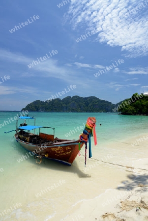 A Beach on the Island of Ko PhiPhi on Ko Phi Phi Island outside of the City of Krabi on the Andaman Sea in the south of Thailand. 