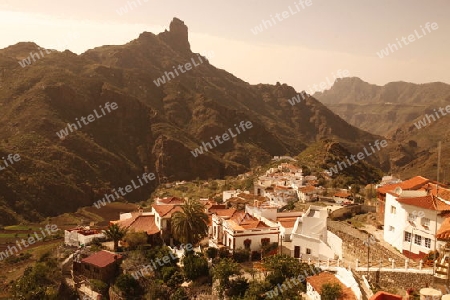 The mountain Village of  Tejeda in the centre of the Canary Island of Spain in the Atlantic ocean.