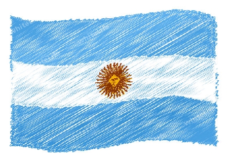 Flag of ARGENTINA- your country shown as illustrated banner for your presentation or as button...