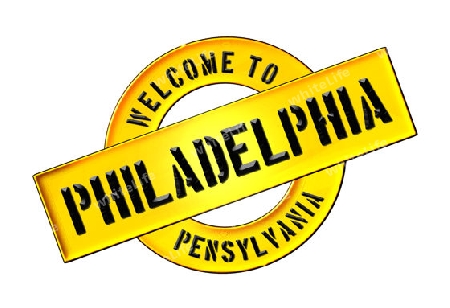 Illustration of WELCOME TO PHILADELPHIA as Banner for your presentation, website, inviting...