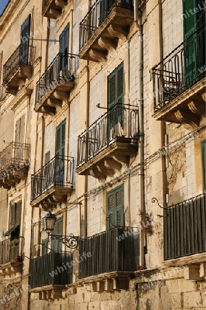 the old Town of Siracusa in Sicily in south Italy in Europe.