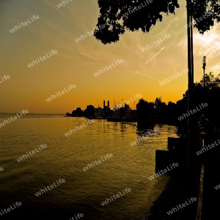 sunsettime by the lake of constance