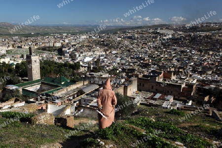 The Medina of old City in the historical Town of Fes in Morocco in north Africa.