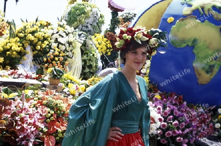 Das traditionelle Fruehlings Blumenfest in der Hauptstadt Funchal auf der Insel Madeira im Atlantischen Ozean