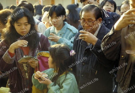 tea at a Teamarket in Kowloon in Hong Kong in the south of China in Asia.