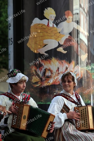 a Summer Festival in a Parc in the old City of Vilnius in the Baltic State of Lithuania,  