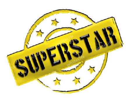 Sign, symbol, stamp or icon for your presentation, for websites and many more named SUPERSTAR