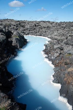 Der S?dwesten Islands, Reykjanes Halbinsel s?dlich von Reykjavik, Lava an der "Blauen Lagune"