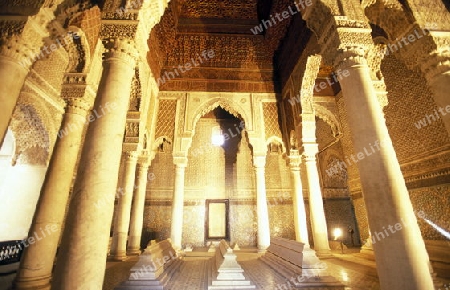 Palace Koubba Ba adiyn in the old town of Marrakesh in Morocco in North Africa.
