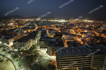 The City of Arrecife on the Island of Lanzarote on the Canary Islands of Spain in the Atlantic Ocean. on the Island of Lanzarote on the Canary Islands of Spain in the Atlantic Ocean.
